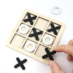 Montessori Wooden Tic Tac Toe Game - Educational XO Chess Puzzle Toy