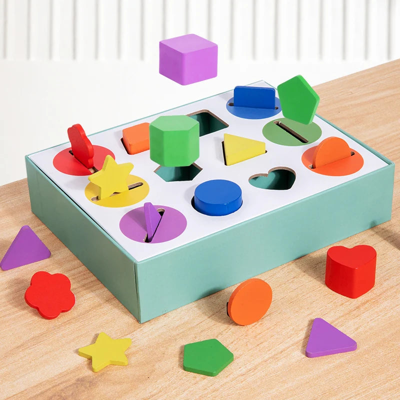 Montessori Wooden Color Sorting Box - Fine Motor Skills Learning Toy