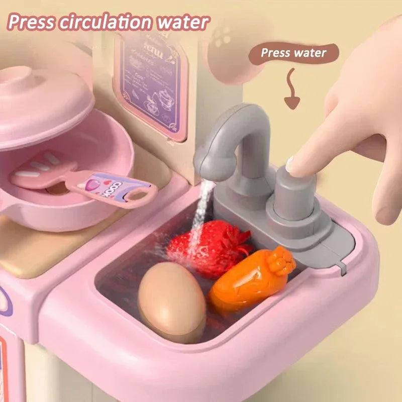 Kids Kitchen Playset with Light, Sound & Spray Effects