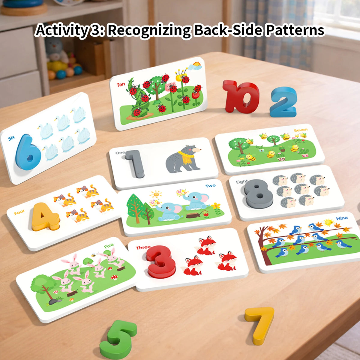 Montessori Wooden Number Matching Puzzle - Early Learning Math Toy