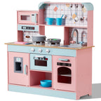 Wooden Kids Kitchen Playset with Lights & Sounds - Toddler Pretend Play