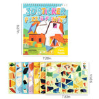 3D Geometry Collage Wooden Sticker Puzzle - Educational Focus Toy