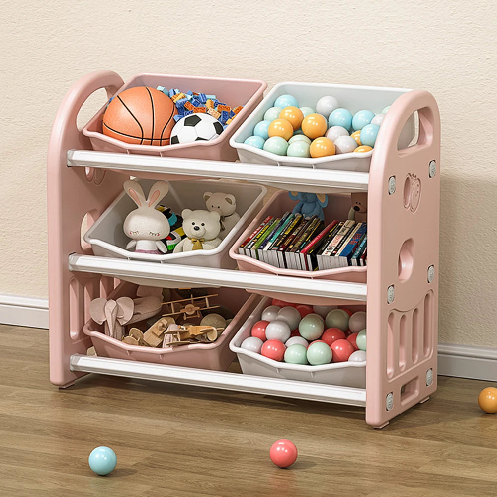 Kids Toy Storage Organizer with 6 Bins | HDPE Nursery Playroom Unit