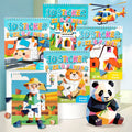 3D Geometry Collage Wooden Sticker Puzzle - Educational Focus Toy