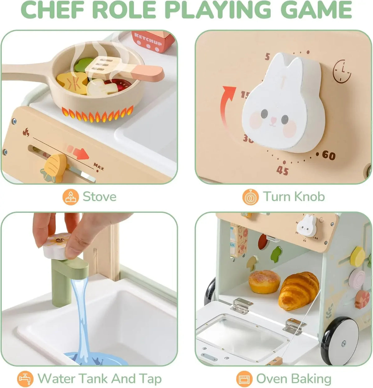 Wooden Baby Walker - Adjustable Montessori Push Toy for Toddlers