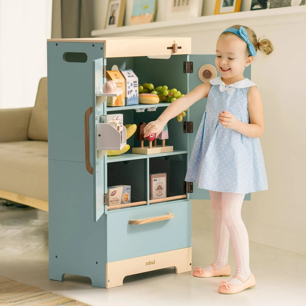 Wooden Play Kitchen Set - Kids Pretend Play Furniture
