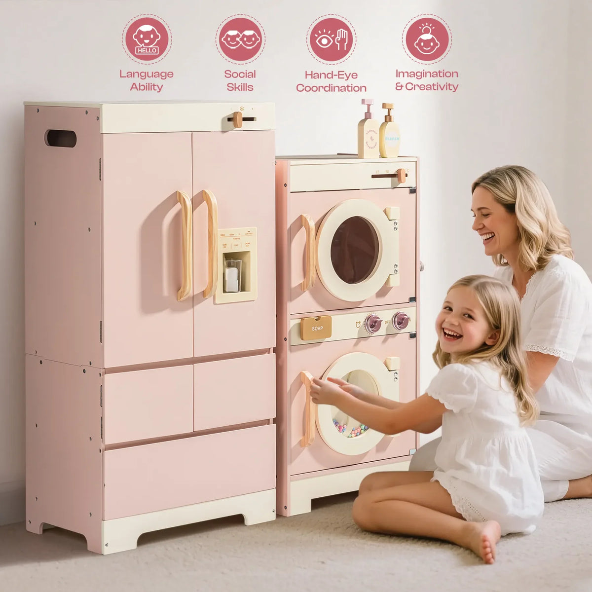 Wooden Kids Corner Kitchen Playset for Pretend Play