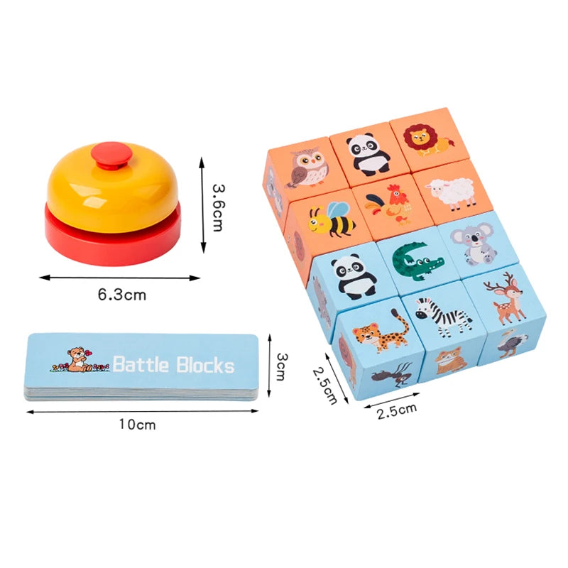 Animal Matching Wooden Logic Blocks - Educational Sorting Board Game