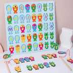 Wooden Magnetic Alphabet Fishing Game - Montessori Educational Toy