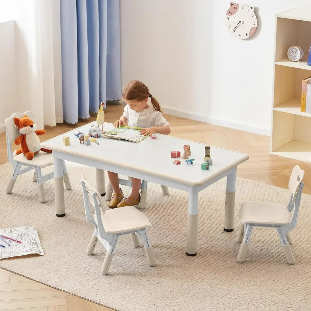 Kids Adjustable Study Table & Chair Set | Burlywood Graffiti Desk