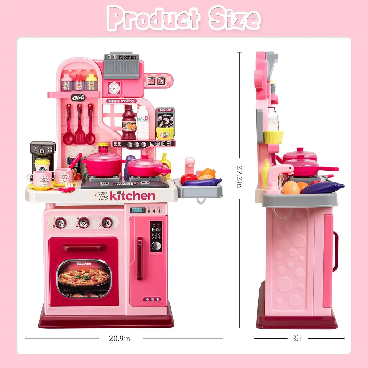 Kids Kitchen Playset with Lights & Sound - Educational Cooking Toy