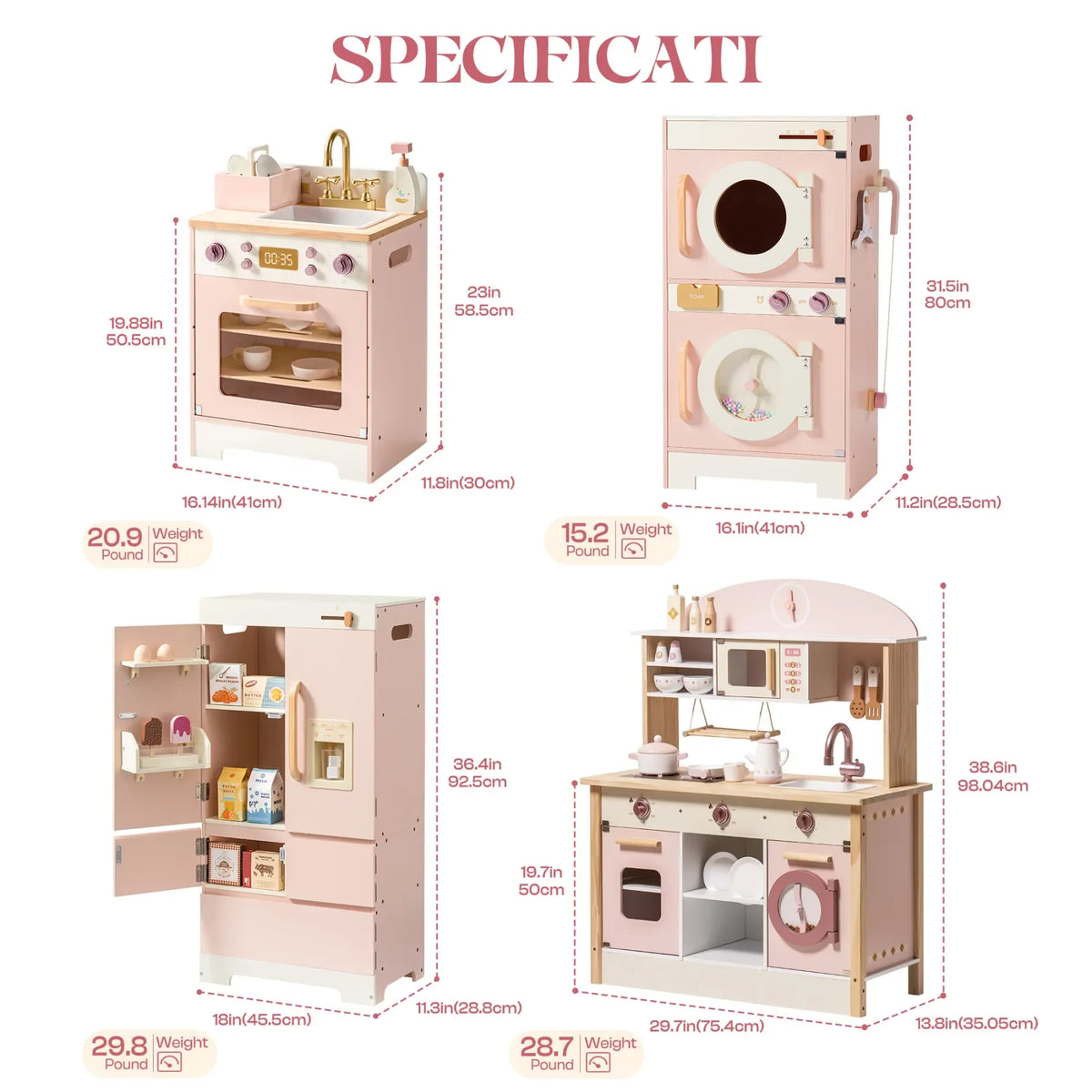 Wooden Kids Corner Kitchen Playset for Pretend Play