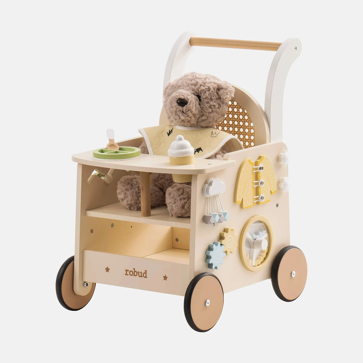 Wooden Baby Push Walker - Montessori Toddler Activity Center