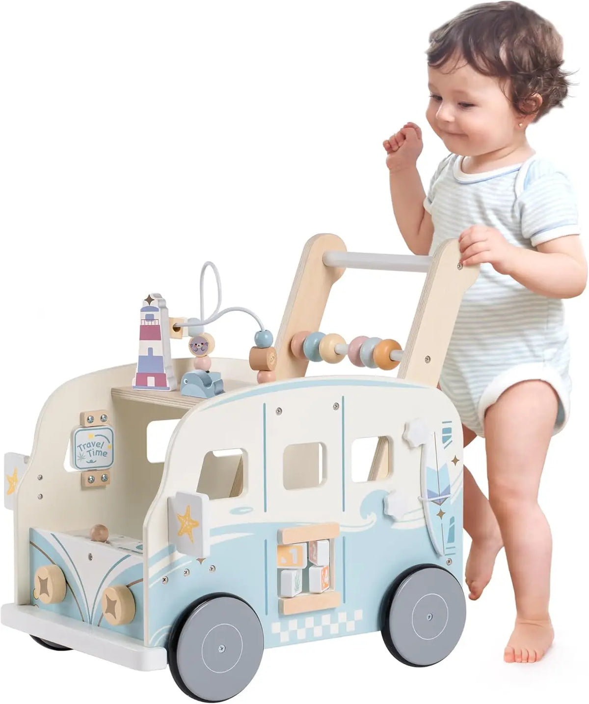 Wooden Baby Walker Activity Center -  Push Toy