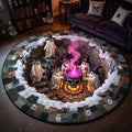 Wicked Spirits Quilted Round Mat Spooky Ghost Witchcraft Floor Mat Gift For Her