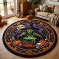 Magic Witch Quilted Round Mat Pumpkin Jack O Lantern Floor Mat Halloween Gifts For Teens