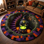 Wicked Witch Quilted Round Mat Spooky Magic Potion Doormat Gift For Friend
