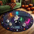 Haunted Ghost Quilted Round Mat Halloween Ghost Round Rug Gift Ideas